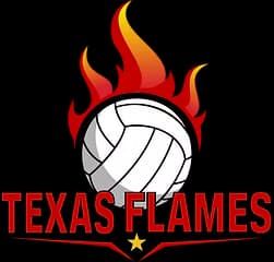 TX Flames logo with fire ball.